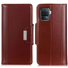 Coque Portefeuille Livre Cuir Etui Clapet M13L pour Oppo Reno5 F Marron