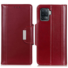 Coque Portefeuille Livre Cuir Etui Clapet M13L pour Oppo Reno5 Lite Rouge