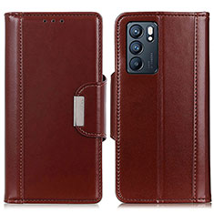 Coque Portefeuille Livre Cuir Etui Clapet M13L pour Oppo Reno6 5G Marron