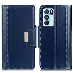 Coque Portefeuille Livre Cuir Etui Clapet M13L pour Oppo Reno6 Pro 5G India Bleu