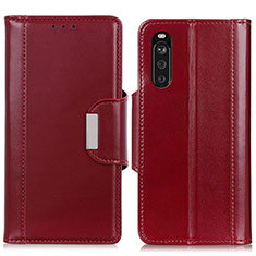 Coque Portefeuille Livre Cuir Etui Clapet M13L pour Sony Xperia 10 III Lite Rouge