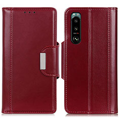 Coque Portefeuille Livre Cuir Etui Clapet M13L pour Sony Xperia 5 III Rouge