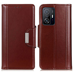 Coque Portefeuille Livre Cuir Etui Clapet M13L pour Xiaomi Mi 11T 5G Marron