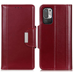 Coque Portefeuille Livre Cuir Etui Clapet M13L pour Xiaomi Redmi Note 10 5G Rouge