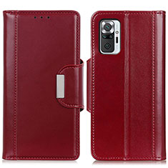 Coque Portefeuille Livre Cuir Etui Clapet M13L pour Xiaomi Redmi Note 10 Pro 4G Rouge