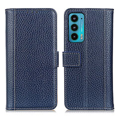 Coque Portefeuille Livre Cuir Etui Clapet M14L pour Motorola Moto Edge 20 5G Bleu