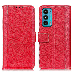 Coque Portefeuille Livre Cuir Etui Clapet M14L pour Motorola Moto Edge 20 5G Rouge