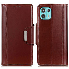 Coque Portefeuille Livre Cuir Etui Clapet M14L pour Motorola Moto Edge 20 Lite 5G Marron