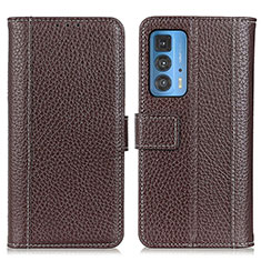 Coque Portefeuille Livre Cuir Etui Clapet M14L pour Motorola Moto Edge 20 Pro 5G Marron