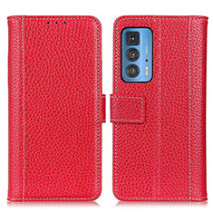 Coque Portefeuille Livre Cuir Etui Clapet M14L pour Motorola Moto Edge 20 Pro 5G Rouge