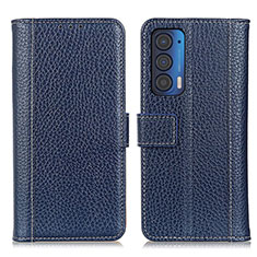 Coque Portefeuille Livre Cuir Etui Clapet M14L pour Motorola Moto Edge (2021) 5G Bleu