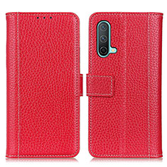 Coque Portefeuille Livre Cuir Etui Clapet M14L pour OnePlus Nord CE 5G Rouge