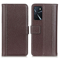 Coque Portefeuille Livre Cuir Etui Clapet M14L pour Oppo A16s Marron