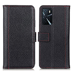 Coque Portefeuille Livre Cuir Etui Clapet M14L pour Oppo A16s Noir