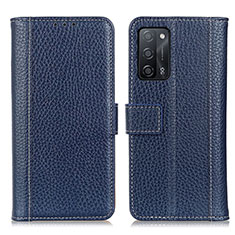 Coque Portefeuille Livre Cuir Etui Clapet M14L pour Oppo A53s 5G Bleu