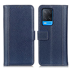 Coque Portefeuille Livre Cuir Etui Clapet M14L pour Oppo A54 4G Bleu