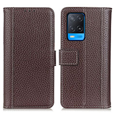 Coque Portefeuille Livre Cuir Etui Clapet M14L pour Oppo A54 4G Marron