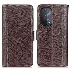 Coque Portefeuille Livre Cuir Etui Clapet M14L pour Oppo A54 5G Marron