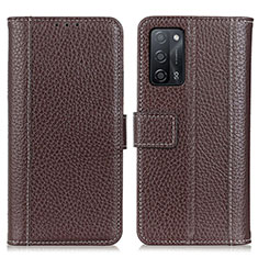 Coque Portefeuille Livre Cuir Etui Clapet M14L pour Oppo A55 5G Marron