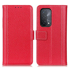 Coque Portefeuille Livre Cuir Etui Clapet M14L pour Oppo A74 5G Rouge