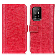 Coque Portefeuille Livre Cuir Etui Clapet M14L pour Oppo A94 5G Rouge