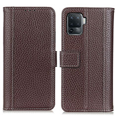 Coque Portefeuille Livre Cuir Etui Clapet M14L pour Oppo F19 Pro Marron