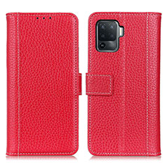 Coque Portefeuille Livre Cuir Etui Clapet M14L pour Oppo F19 Pro Rouge