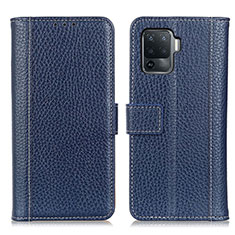 Coque Portefeuille Livre Cuir Etui Clapet M14L pour Oppo Reno5 F Bleu