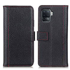 Coque Portefeuille Livre Cuir Etui Clapet M14L pour Oppo Reno5 Lite Noir