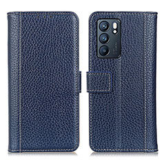 Coque Portefeuille Livre Cuir Etui Clapet M14L pour Oppo Reno6 5G Bleu