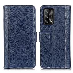 Coque Portefeuille Livre Cuir Etui Clapet M14L pour Oppo Reno6 Lite Bleu