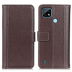 Coque Portefeuille Livre Cuir Etui Clapet M14L pour Realme C21 Marron