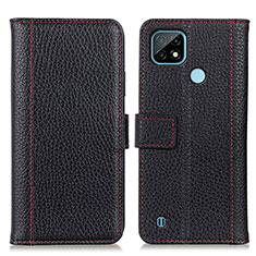 Coque Portefeuille Livre Cuir Etui Clapet M14L pour Realme C21 Noir