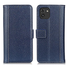 Coque Portefeuille Livre Cuir Etui Clapet M14L pour Samsung Galaxy A03 Bleu