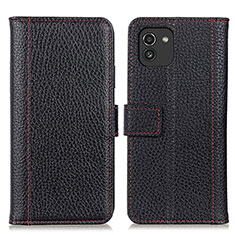 Coque Portefeuille Livre Cuir Etui Clapet M14L pour Samsung Galaxy A03 Noir