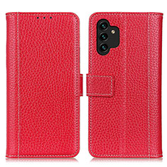 Coque Portefeuille Livre Cuir Etui Clapet M14L pour Samsung Galaxy A13 4G Rouge