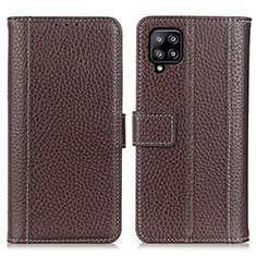 Coque Portefeuille Livre Cuir Etui Clapet M14L pour Samsung Galaxy A22 4G Marron