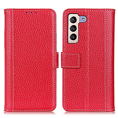 Coque Portefeuille Livre Cuir Etui Clapet M14L pour Samsung Galaxy S21 Plus 5G Rouge