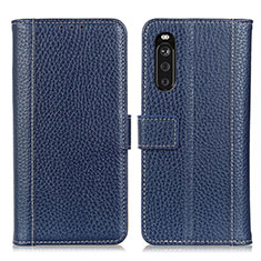 Coque Portefeuille Livre Cuir Etui Clapet M14L pour Sony Xperia 10 III Lite Bleu