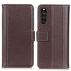 Coque Portefeuille Livre Cuir Etui Clapet M14L pour Sony Xperia 10 III Lite Marron