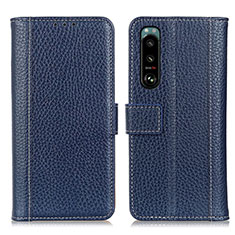 Coque Portefeuille Livre Cuir Etui Clapet M14L pour Sony Xperia 5 III Bleu