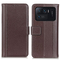 Coque Portefeuille Livre Cuir Etui Clapet M14L pour Xiaomi Mi 11 Ultra 5G Marron