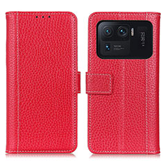 Coque Portefeuille Livre Cuir Etui Clapet M14L pour Xiaomi Mi 11 Ultra 5G Rouge