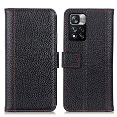 Coque Portefeuille Livre Cuir Etui Clapet M14L pour Xiaomi Mi 11i 5G (2022) Noir