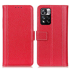 Coque Portefeuille Livre Cuir Etui Clapet M14L pour Xiaomi Mi 11i 5G (2022) Rouge