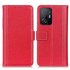 Coque Portefeuille Livre Cuir Etui Clapet M14L pour Xiaomi Mi 11T 5G Rouge