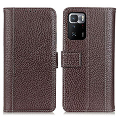 Coque Portefeuille Livre Cuir Etui Clapet M14L pour Xiaomi Poco X3 GT 5G Marron