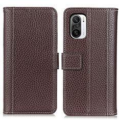 Coque Portefeuille Livre Cuir Etui Clapet M14L pour Xiaomi Redmi K40 Pro 5G Marron