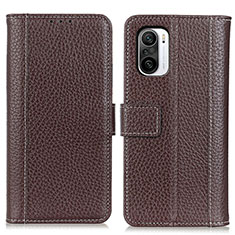 Coque Portefeuille Livre Cuir Etui Clapet M14L pour Xiaomi Redmi K40 Pro+ Plus 5G Marron