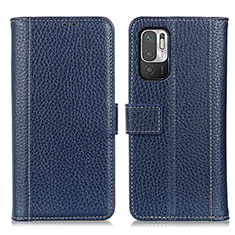 Coque Portefeuille Livre Cuir Etui Clapet M14L pour Xiaomi Redmi Note 10 5G Bleu